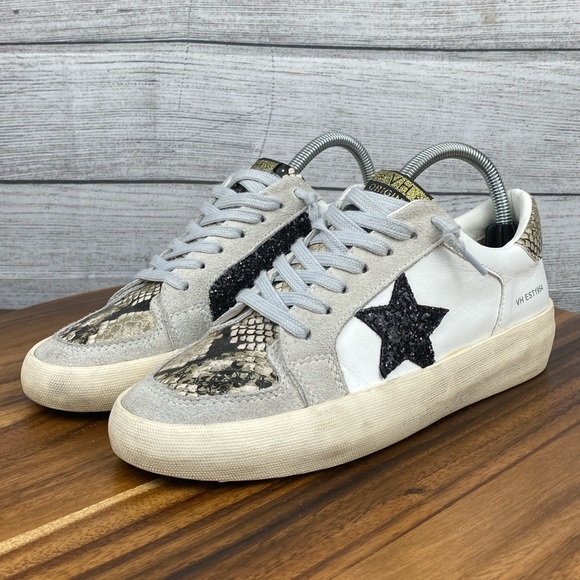 Vintage Havana Bonnie White Snake Multi Distressed Star Sneaker Women’s Size 8 - Picture 2 of 11